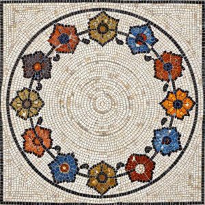 Floral Circle Mosaic Art – Opus Tessellatum
