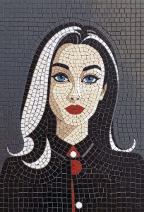 Elegant Woman Mosaic Portrait – 35×51 cm
