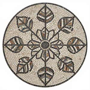 Poinsettia Flower Circular Mosaic Art – Opus Tessellatum