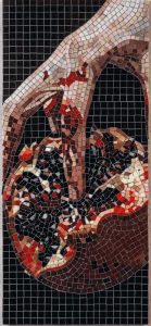 Surreal Human Form Mosaic Art – 80×174 cm