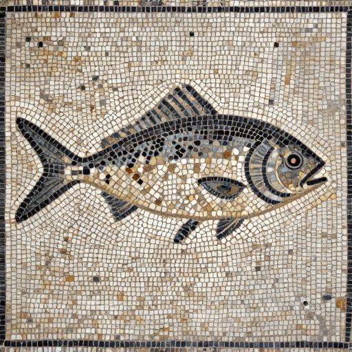 Fish Mosaic Art - Opus Tessellatum Style