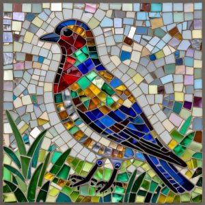 Colorful Bird Mosaic Art – Opus Incertum Style