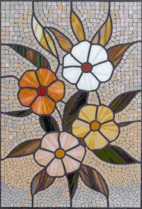 Floral Harmony Mosaic Art – 60×88 cm