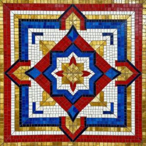 Soviet Style Geometric Ornament Mosaic