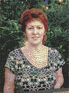 Mosaic Portrait of a Woman in Nature