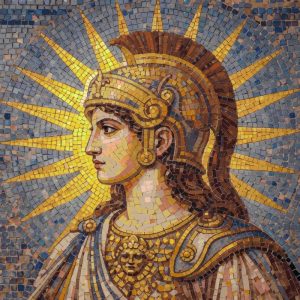 Athena Mosaic Art – Classical Greek Goddess Portrait