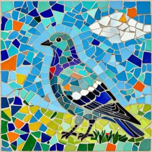 Trencadís Mosaic Art – Realistic Pigeon Profile