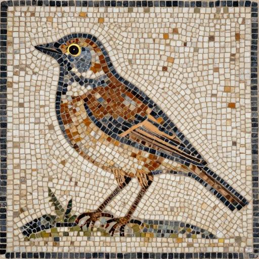 Custom Song Thrush Mosaic Art - Opus Tessellatum