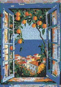 Mediterranean Vista Mosaic Art – Sunny Coastal View