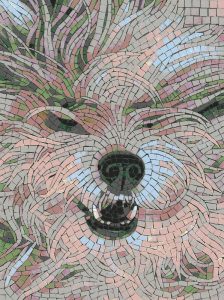 Fluffy Dog Mosaic Art – Pastel Portrait
