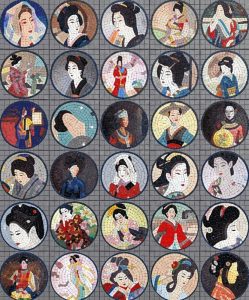 Japanese Geisha Mosaic Art – Traditional Portraits