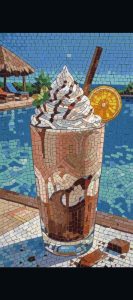 Tropical Iced Coffee Beach Mosaic Art