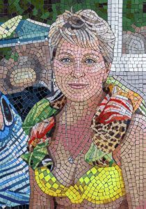 Elegant Woman Mosaic Portrait – 60×85 cm