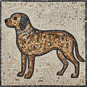 Custom Opus Tessellatum Dog Mosaic Art