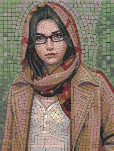 Modern Woman Mosaic Portrait – 60×78 cm
