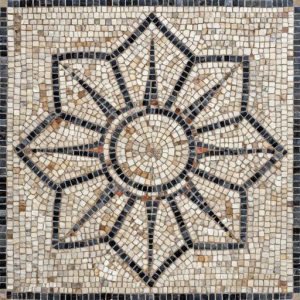Geometric Peony Mosaic Art – Opus Tessellatum