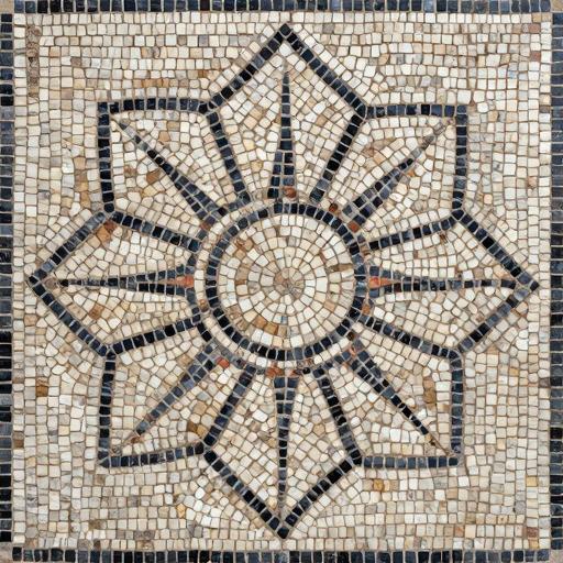 Geometric Peony Mosaic Art - Opus Tessellatum