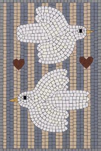 White Doves of Peace and Love Mosaic Art