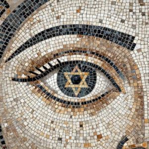 Roman Style Mosaic Eye with Star of David