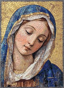 Serene Virgin Mary Mosaic Art – 60×81 cm