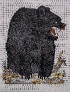 Powerful Black Bear Mosaic Art – 60×79 cm