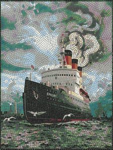 Majestic Ocean Liner Mosaic Art
