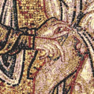 Golden Abstract Flow Mosaic Art – 30×30 cm