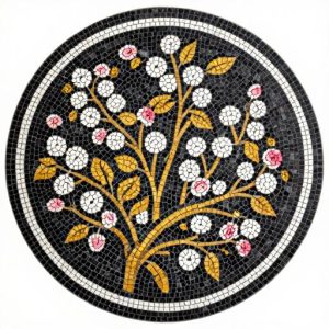 Cherry Blossom Circular Mosaic Tabletop