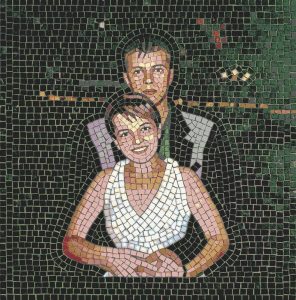 Elegant Couple Mosaic Portrait – 60×62 cm