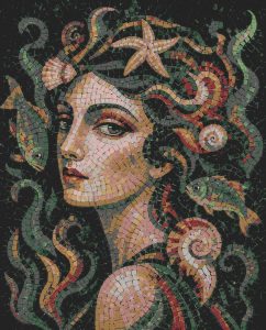 Mystical Sea Goddess Mosaic Art