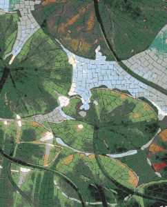 Abstract Green and Blue Mosaic Art