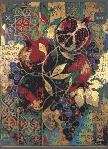 Pomegranate and Grapes Mosaic Art – Nature’s Abundance