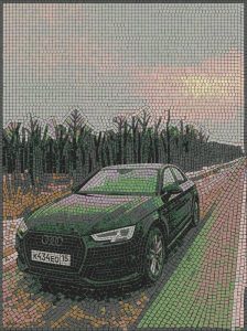 Luxury Car Mosaic Art – Modern Automotive Decor