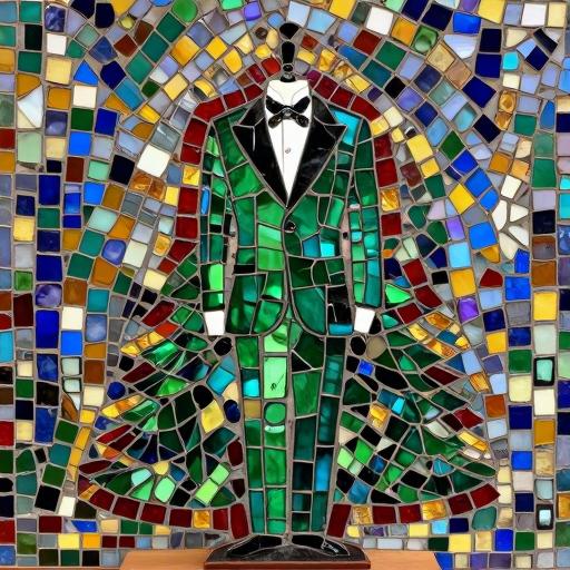 Green Velvet Tailcoat Mosaic Art - Opus Incertum