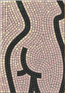 Abstract Fluidity Pink and Black Mosaic Art