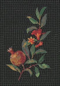 Pomegranate Branch Mosaic Art