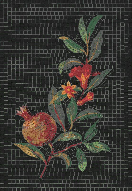 Pomegranate Branch Mosaic Art