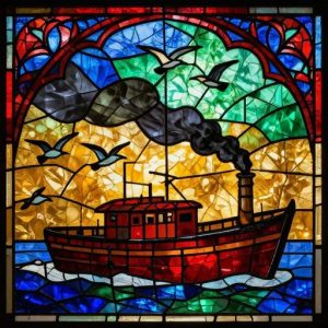 Icebreaker Krasin Stained Glass Mosaic Art