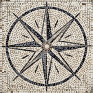 Handcrafted Compass Rose Mosaic Art – Opus Tessellatum