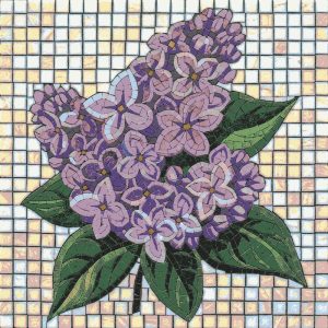 Purple Lilac Blossom Mosaic Art – 30×30 cm