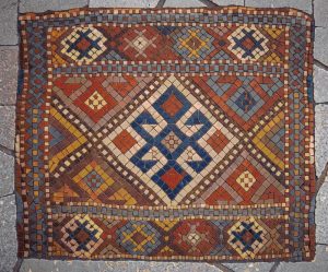 Geometric Earth-Tone Mosaic Art – 25×21 cm
