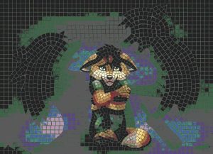 Grumpy Fox Mosaic Art – Modern AI Style