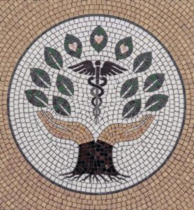 Healing Tree Mosaic Art – Caduceus Symbol