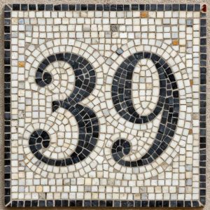 House Number 39 Mosaic Plaque – Opus Tessellatum