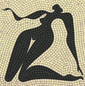 Elegant Female Silhouette Mosaic Art