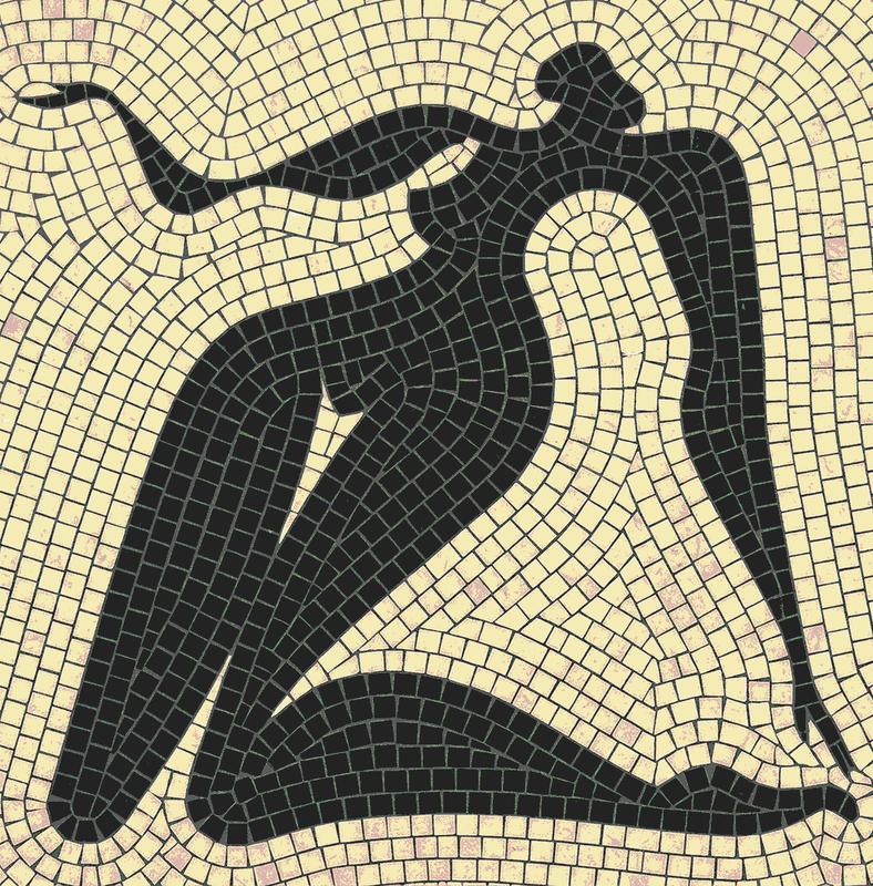 Elegant Female Silhouette Mosaic Art