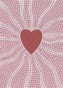 Radiant Heart Mosaic Art – Pink & Red