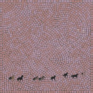 Pink Swirls and Dogs Mosaic Art