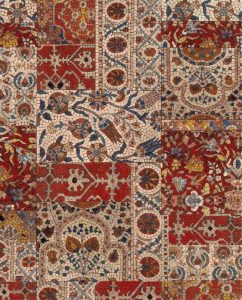 Ancient Floral Mosaic Art – Terracotta & Cream