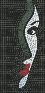 Abstract Woman Profile Mosaic Art